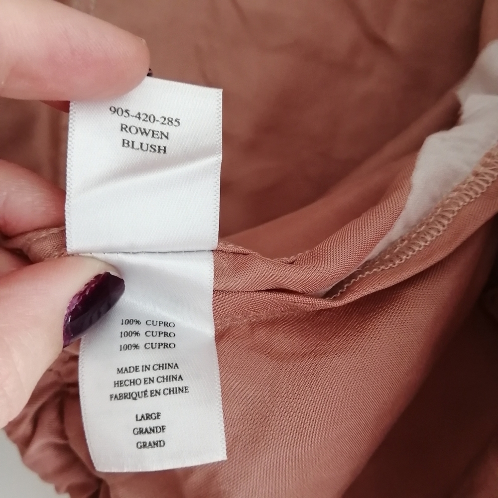 Rails Rowan Utility Jacket in Blush Pink Cupro Cinch Hem Cargo Pockets Large - Picture 14 of 17